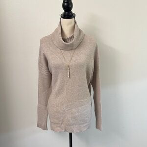 Cyrus Light Beige Cowl Neck Sweater